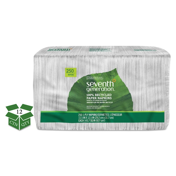 Seventh Generation Napkins, White, PK12